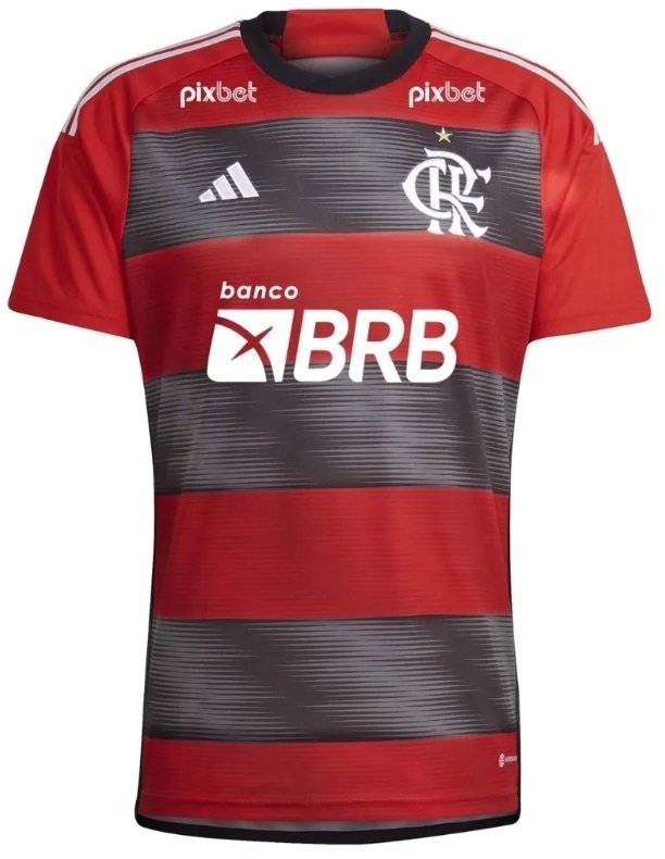 Camisa I Flamengo 2023 Adidas oficial com patrocinios